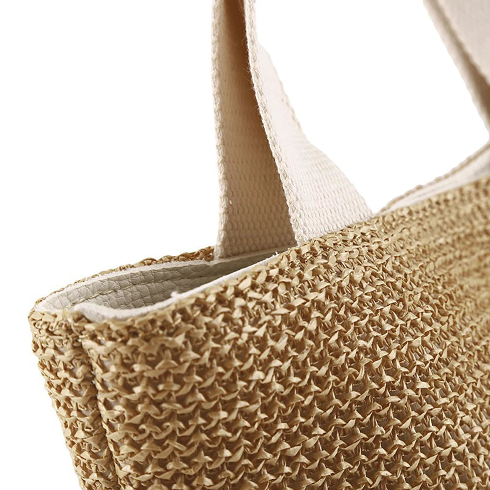 Travel holiday shoulder braided bag Large capacity beach bag straw braided style fashion handbag