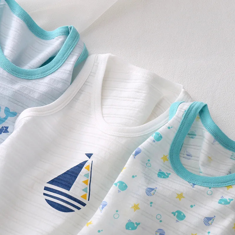 3pcs/lot Boys Tank Tops Summer Cotton Kids Underwear for Girls Bamboo Children's Vest Toddler Underwear Baby Crop Top Clothing