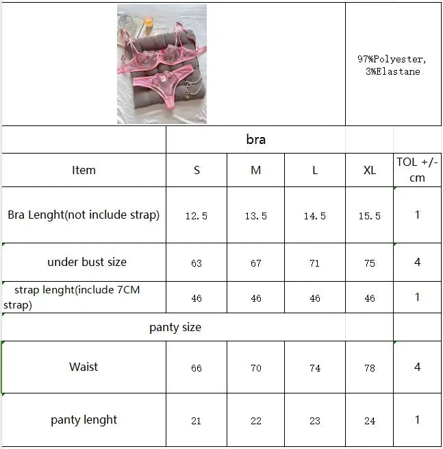 Ladies Pink Embroidered Floral Print Underwear Set Feminine Elegant Small Motif Lace Detail Comfortable Women's Nightgown