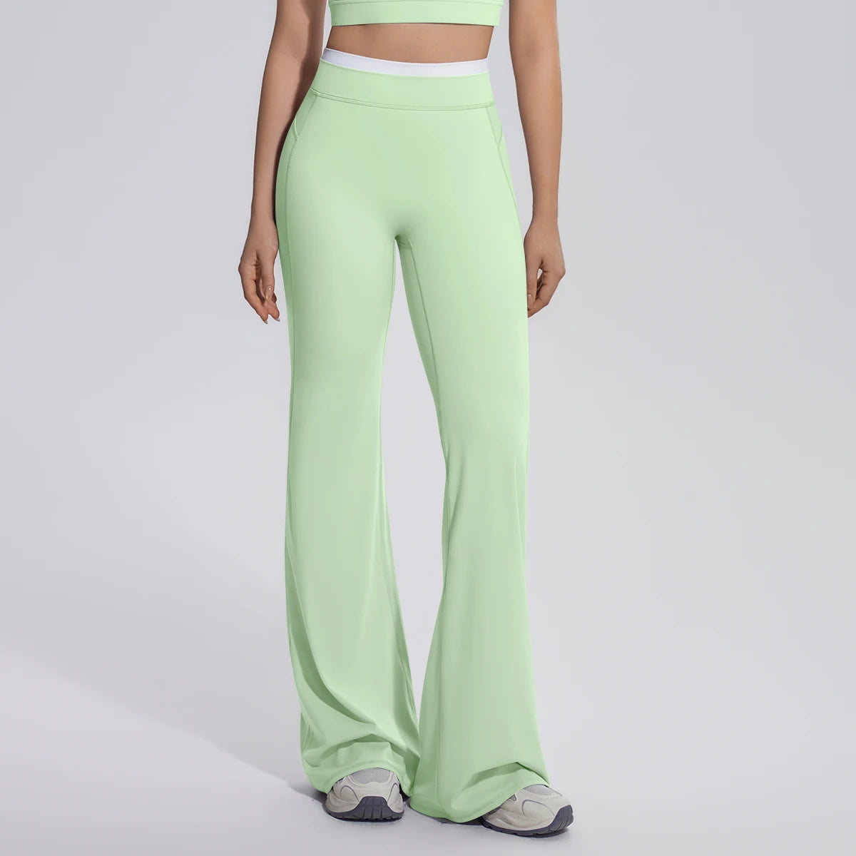 Rooftrellen Summer Woman Loose Breathable Yoga Wide Leg Pants Gym Running Quick Drying Yoga Pants High Stretch Bell-bottoms