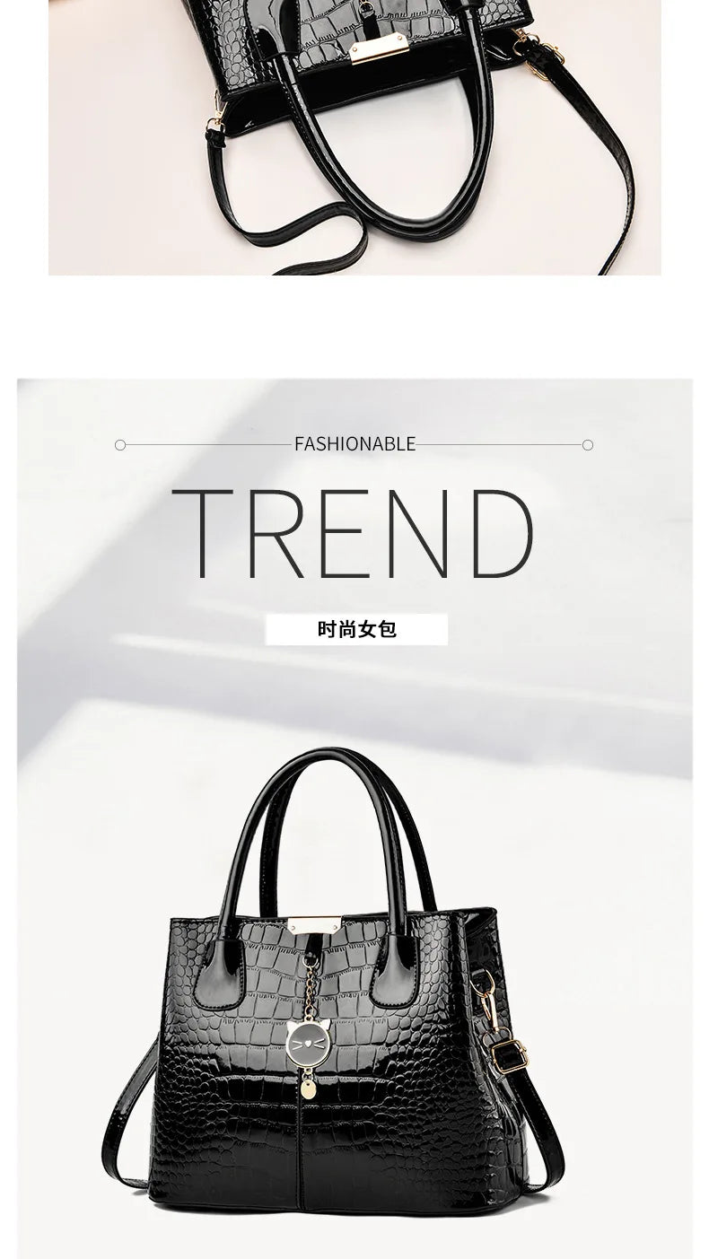 2025 new High End Bright Leather Women's Bag Luxury Designer Female Crossbody Messenger Bag Fashion Branded Shoulder Bags Sac