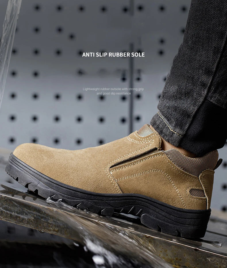 NYWOOH Men Anti Puncture Work Sneakers Breathable Safety Boots Male Soft Sole Wear Resistant Shoes Non-slip Protective Footwear