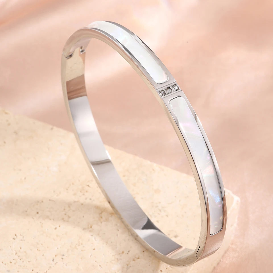 ZAKOL 5/1pcs Stainless Steel Bracelet With Shiny Zircon High-end Fashion Stacking Jewelry Birthday Party Gift for Women