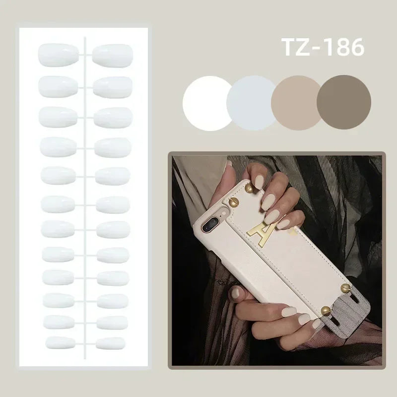 24pcs Short Square Press on Nails Jade Flower Sparkling Powder Designs Fake Nails with Glue Green Gradient Full Cover Nail Tips
