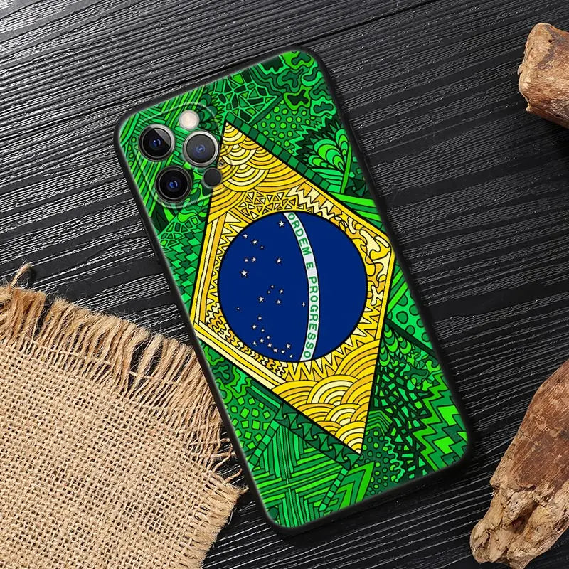 Brazil Flag Football iPhone Case