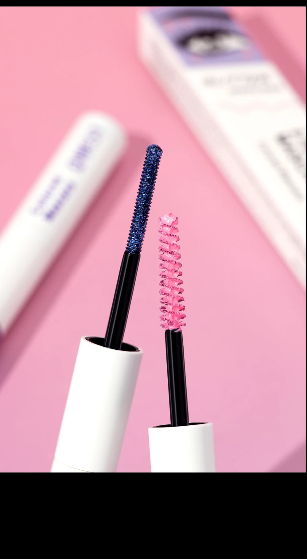 QIBEST 2 In 1 Diamond Glitter Mascara Lasting Colored Mascara Eyelashes Thickening Voluminous Double Ended Waterproof  Mascara