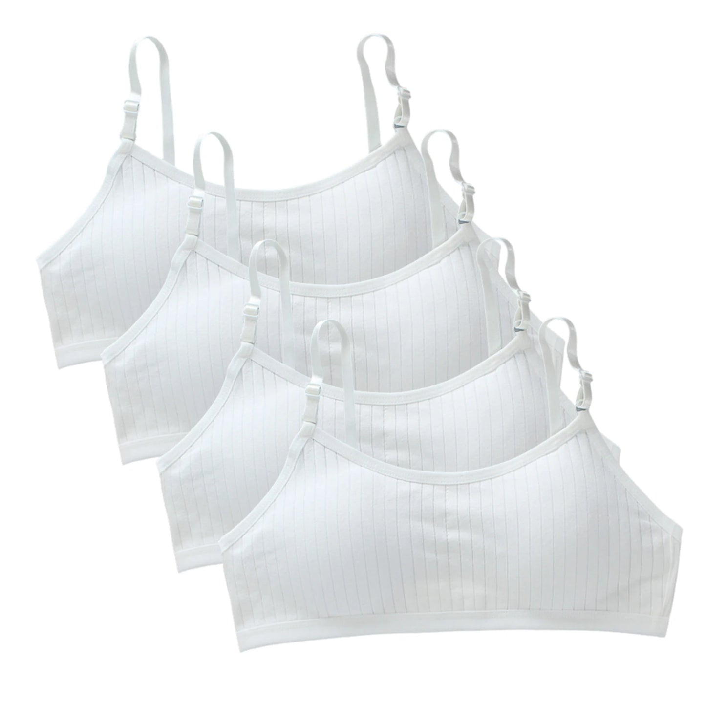 4pcs/Lot Teenage Girls Training Bras Seamless Middle High School Students Vest Bra Kids Children Back Buckle Bra Teens Underwear