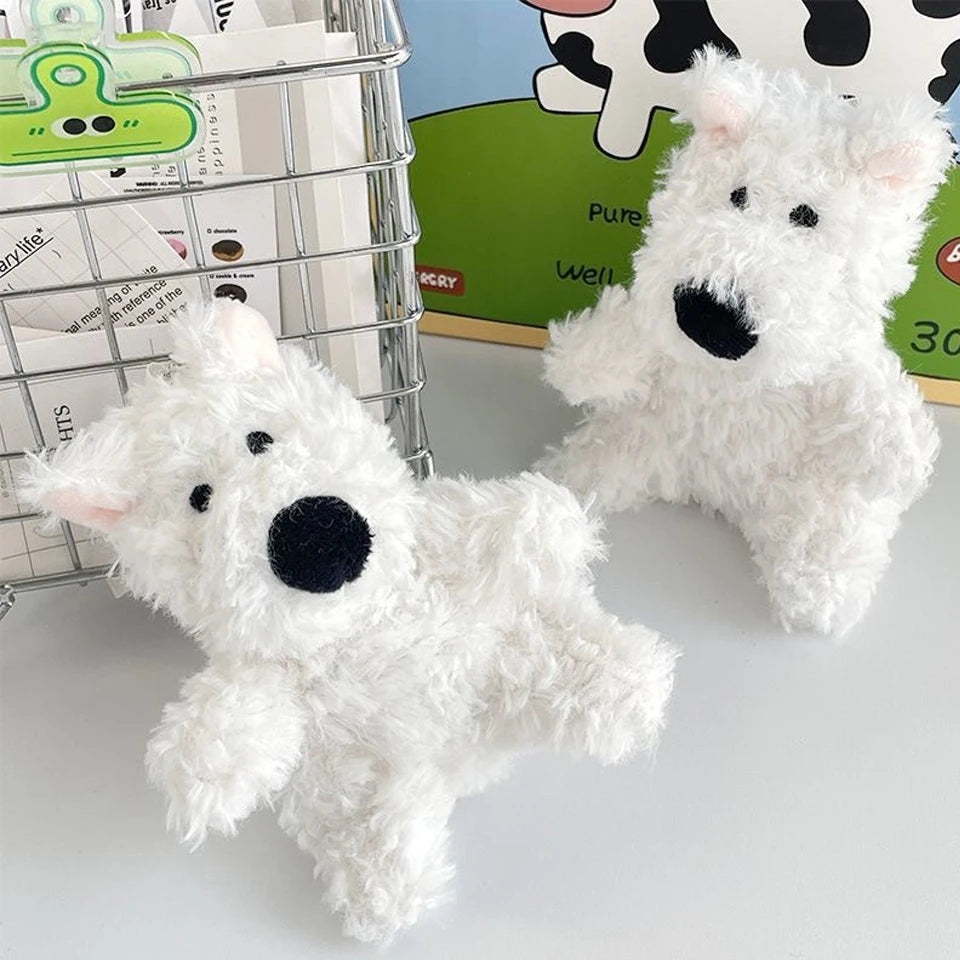 ZAKOL Cute West Highlands Plush Doll Keychain Puppy Cartoon kawaii Bag Pendant Couple Bag Charms Accessories Gift
