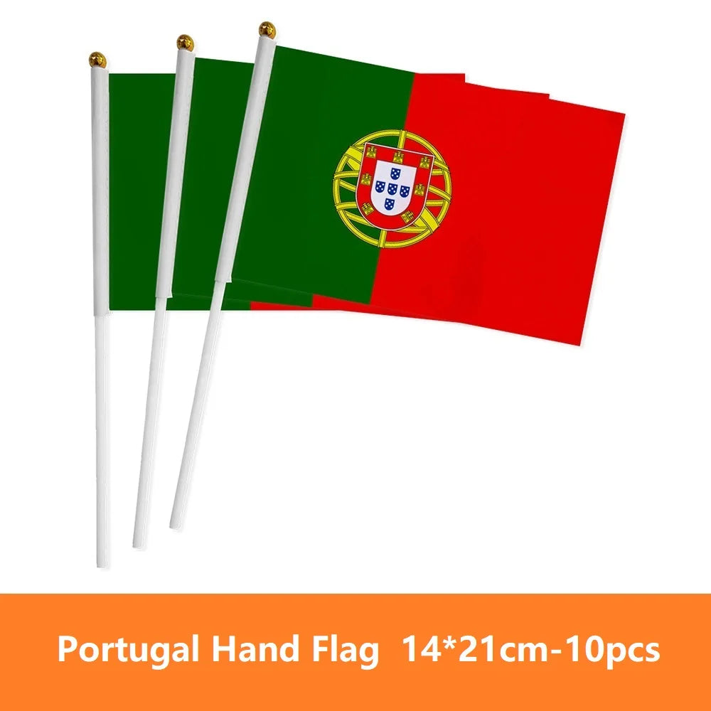 European Country Hand Waving Flags - أعلام أوروبية يدوية للتشجيع والاحتفالات