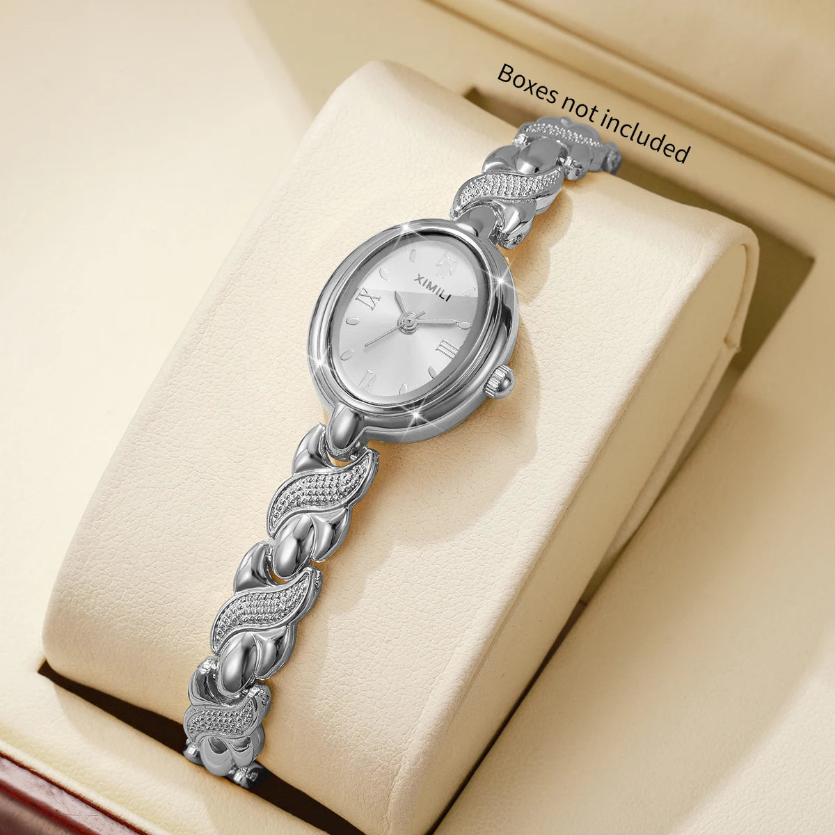 Luxury Gold Oval Women Quartz Watch Roma Dial Metal Bracelet Elegant Ladies Dress Wristwatch Clock Relogio Feminino（Without Box）