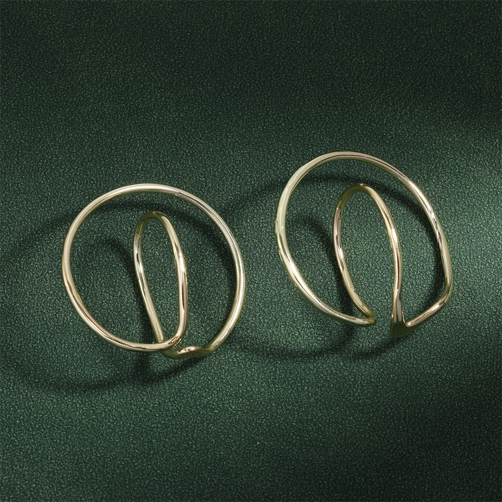 ZAKOL New Trend Simple Geometric Distortion Irregular Curve Clip Earrings for Women Girl No Pierced Earrings Jewelry Gift