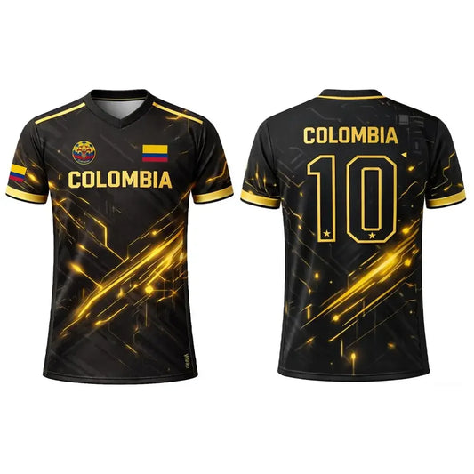 Mens Summer Sports T Shirt Colombia Flag Series 3D Print Quick Dry Breathable Short Sleeve for Football Training
