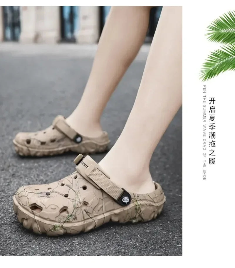 Summer Men's Clogs Sandals Man Home Garden Shoes Comfortable Men Slippers Non-Slip Soft Bottom Flip Flop Sandals Big Size 46 47