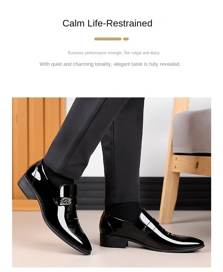 Brand New Leather Shoes Men Casual Business Shoes Office Work Shoes Men Party Wedding Oxford Pointed Toe Loafers