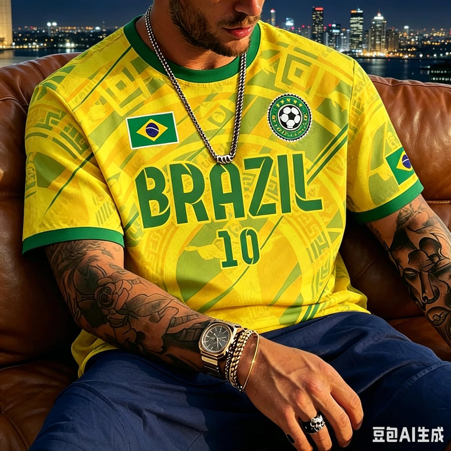 2026 Retro Soccer Jersey Men Yellow Green Quick Dry Football Shirt Breathable Athletic Sportswear Fan Set Plus Size  6XL