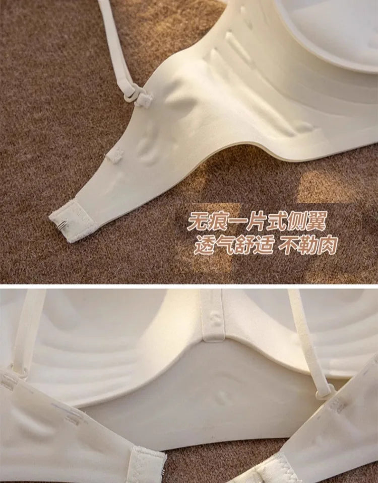 セクシー Bralette Small Chest Gathering Seamless Thin Straps Backless Wirefree Comfort Fixed Cup Lingerie Invisible Support Women US