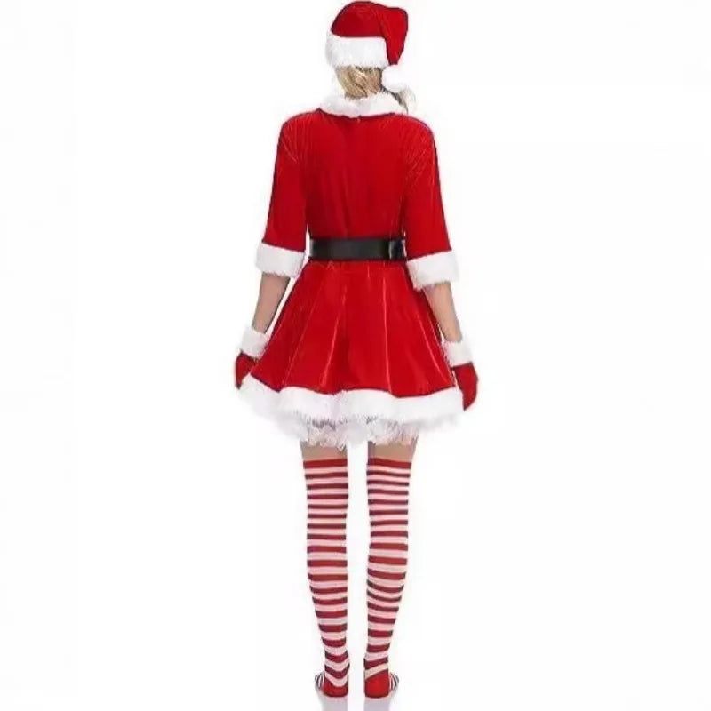 Santa Claus Costume Stage Costume Christmas Clothing Adult Women's Clothing Festive Party Dress Up