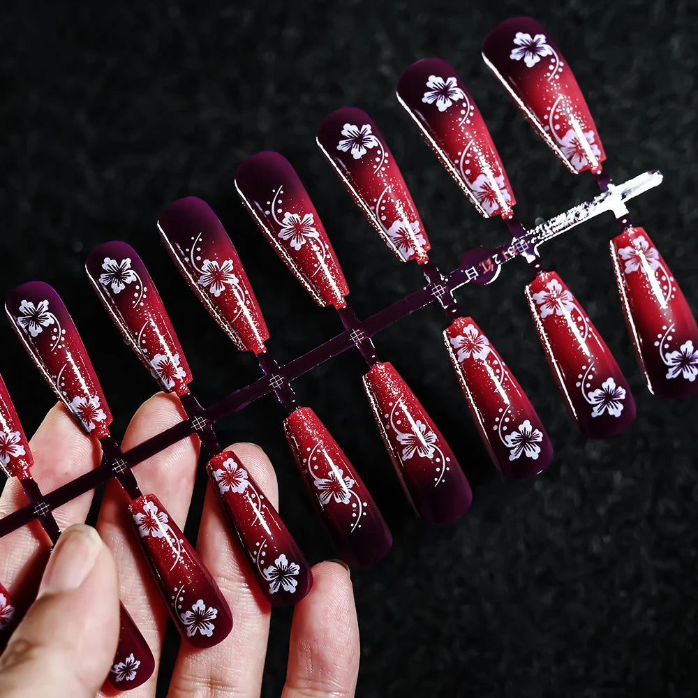 120Pcs Acrylic French False Nails – Full Cover Press On Nail Tips أظافر أكريليك فرنسية لاصقة بتغطية كاملة – 120 قطعة