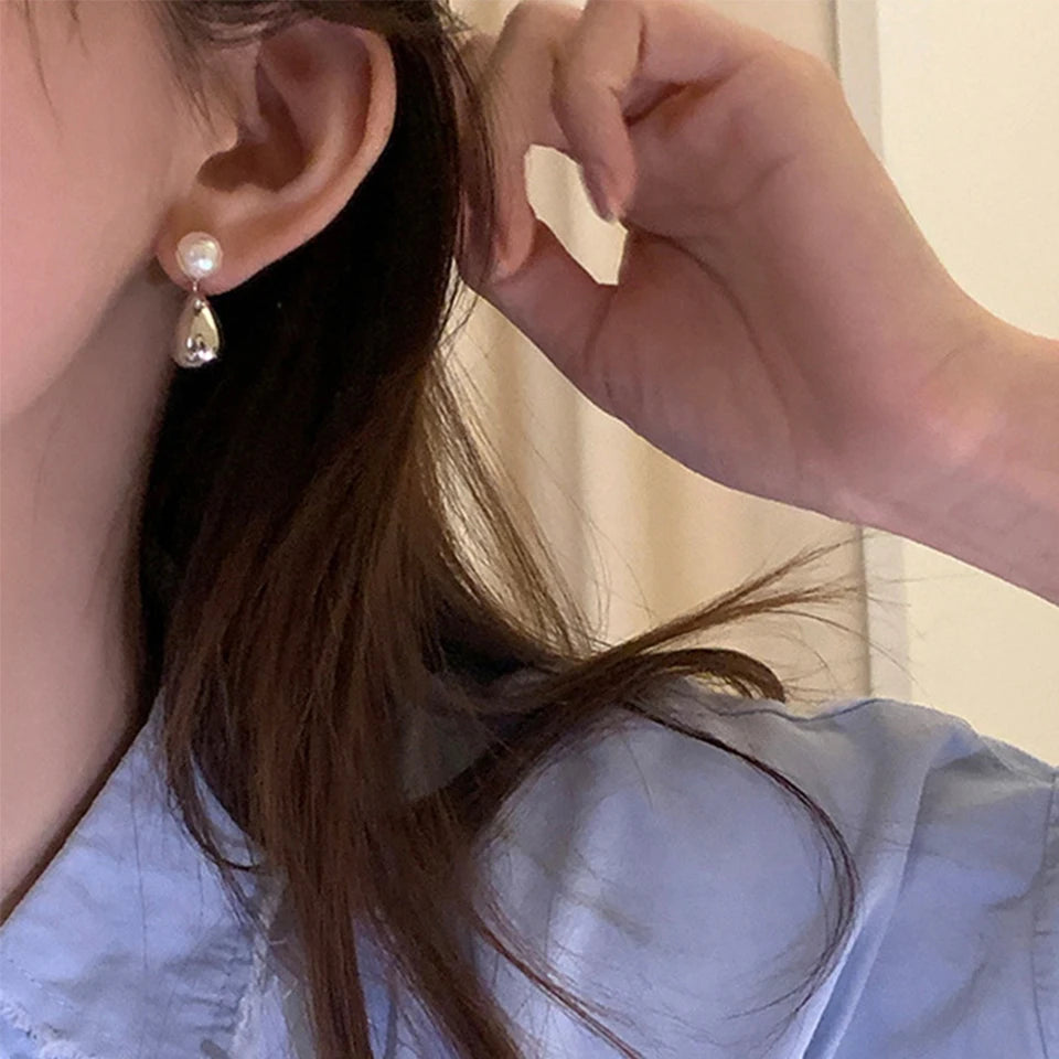 ZAKOL Fashion Elegant Teardrop Pear Imitation Pearl Drop Earrings Simple Versatile Jewelry Gift For Women
