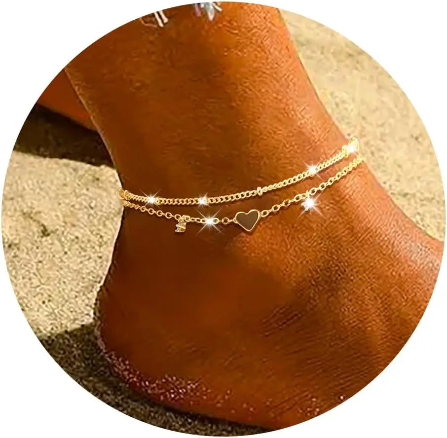 Waterproof Heart Charm Anklet – Stainless Steel 2026 model