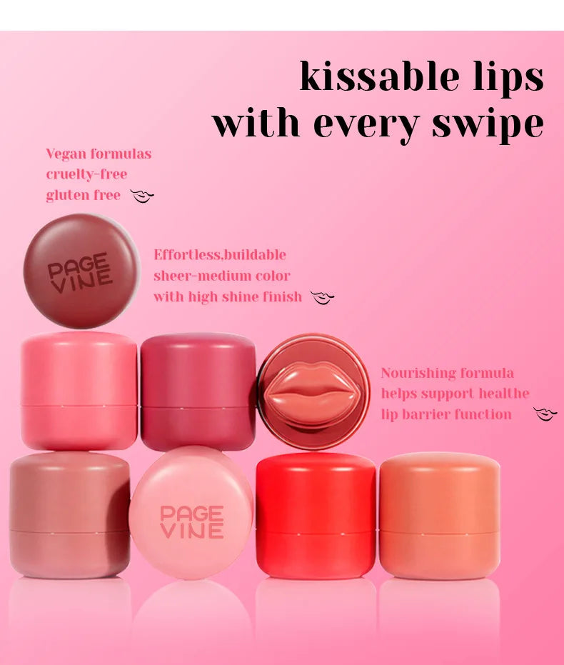 Lip And Cheek 2-in-1 Balm, Round Jar High Gloss Moisturizing Lip Gloss Long-lasting Moisturizing Multicolor Cheek Cream