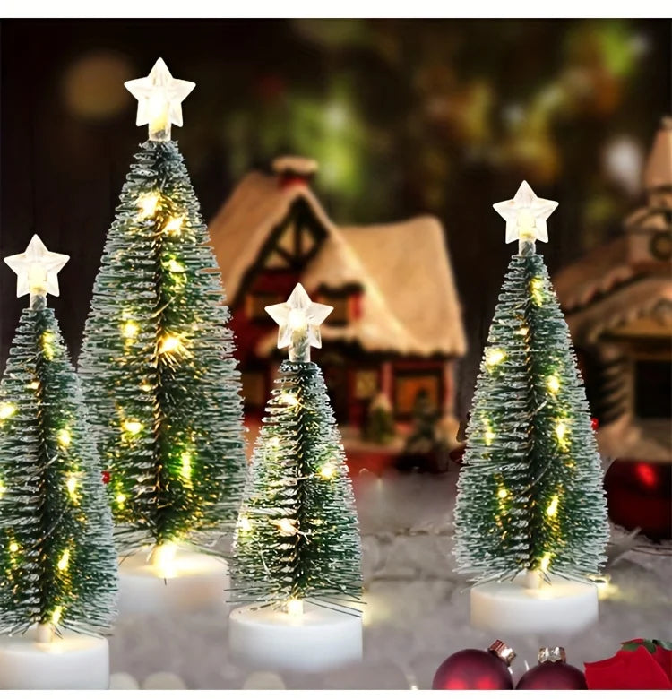 3pcs Large, Medium, And Small Christmas Trees, LED Wire Light Trees, Decorations, Scene Arrangement Additions, Holiday Lighting