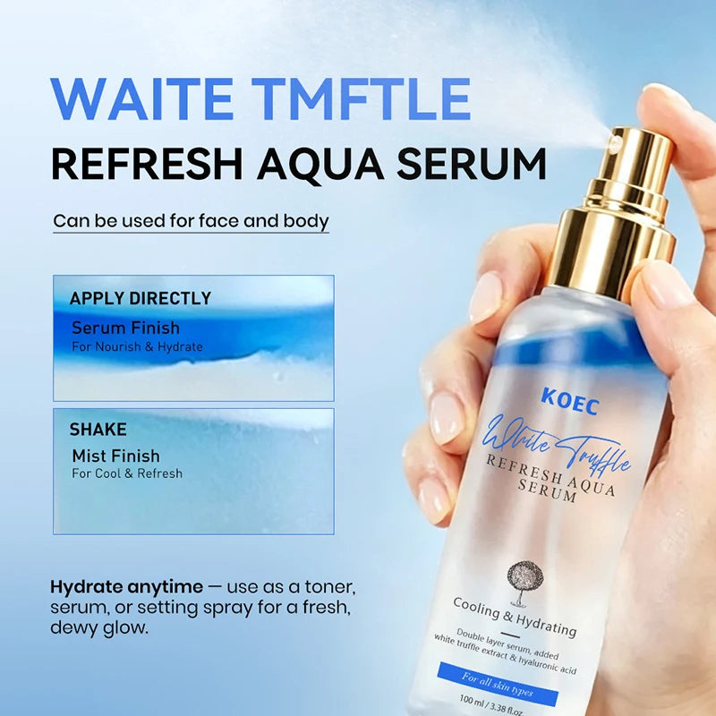 Natural White Truffle Extract Serum Spray 100ml Refreshing Niacinamide Panthenol Hydrating Moisturizing Pre Makeup Essence Mist