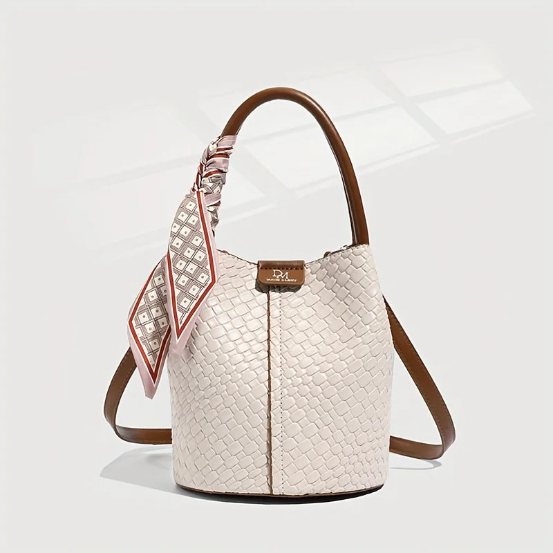 Fashionable Large Capacity Women's Crossbody Bags, Leather Retro Versatile Single Shoulder Bucket Bag, Suitable for Commuting