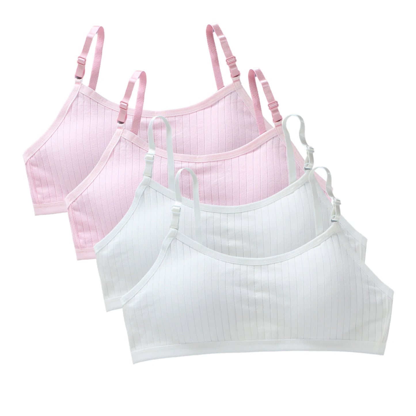 4pcs/Lot Teenage Girls Training Bras Seamless Middle High School Students Vest Bra Kids Children Back Buckle Bra Teens Underwear