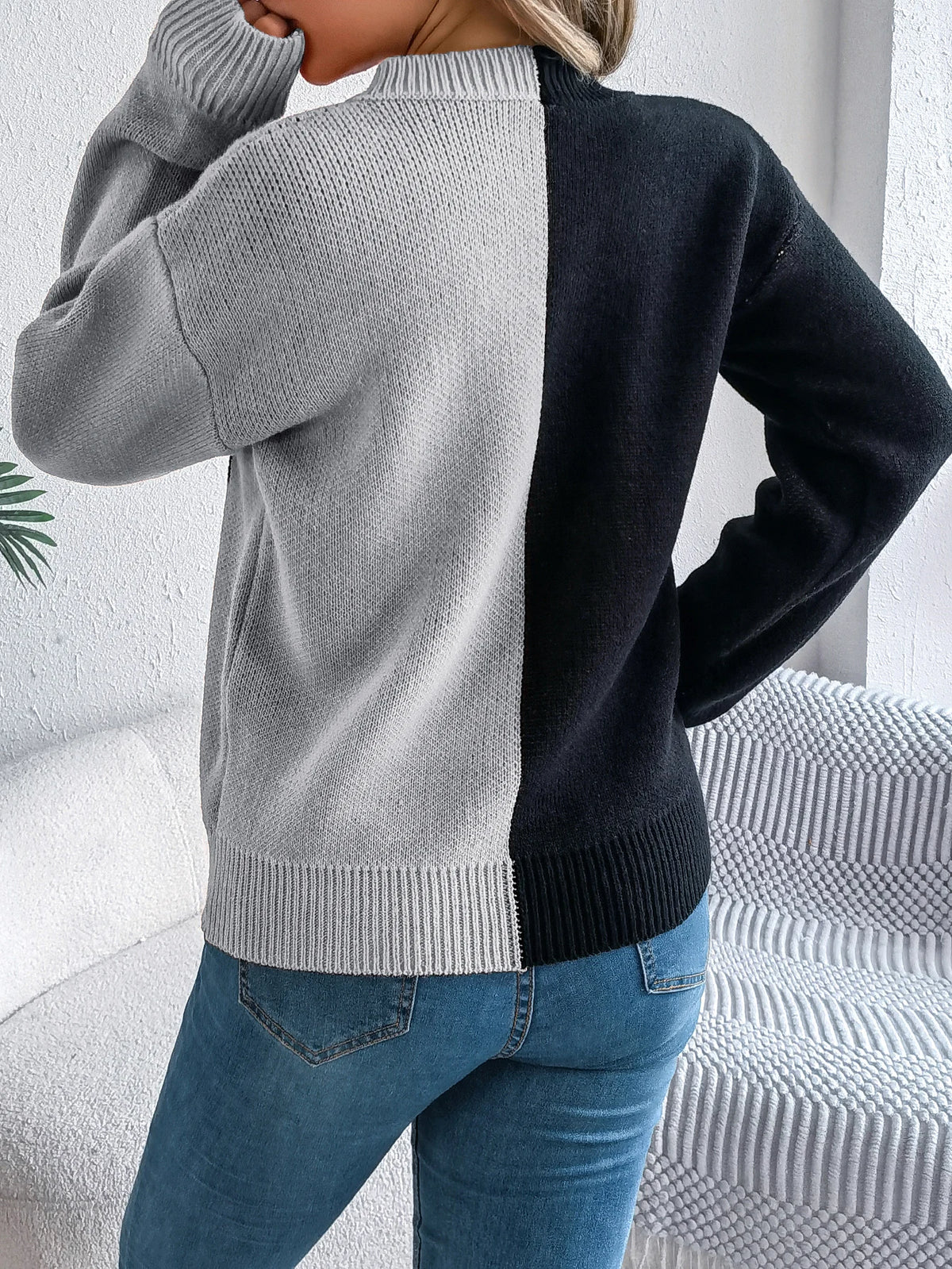 Halloween Women's Contrast Color Pumpkin Pattern Sweaters 2026 Autumn Winter Casual Round Neck Long Sleeve Knitted Pullover