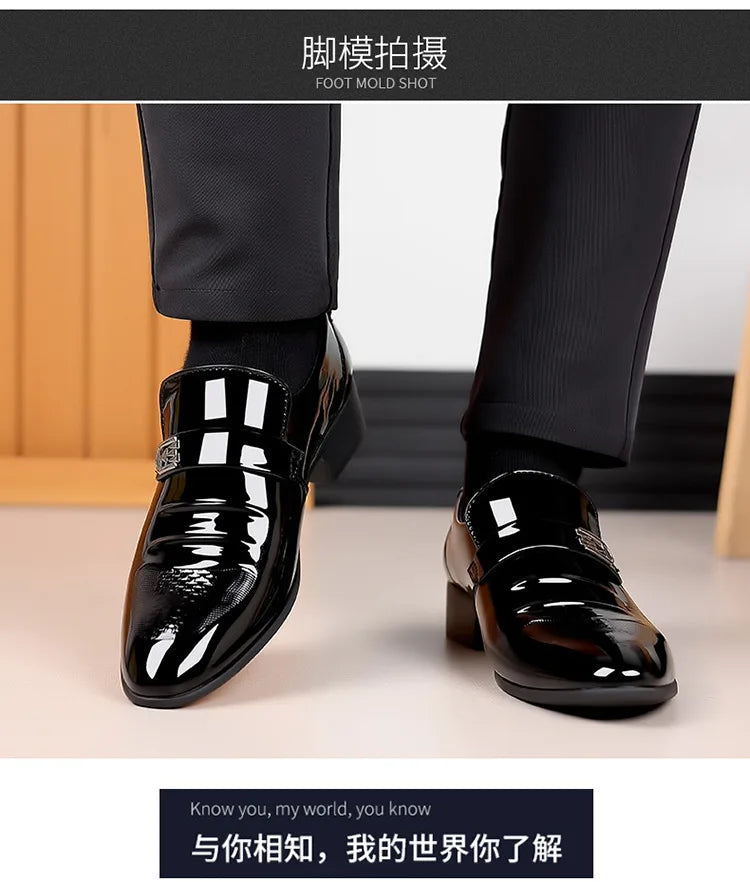 Brand New Leather Shoes Men Casual Business Shoes Office Work Shoes Men Party Wedding Oxford Pointed Toe Loafers