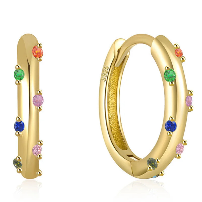 Trendy Gold Color Crystal Stainless Steel Round Earrings For Women Imitation Pearl Metal Earring Party Everyday Jewelry