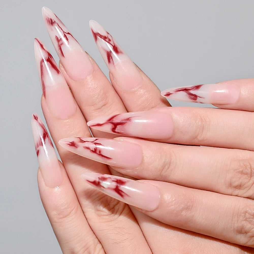 120Pcs Acrylic French False Nails – Full Cover Press On Nail Tips أظافر أكريليك فرنسية لاصقة بتغطية كاملة – 120 قطعة