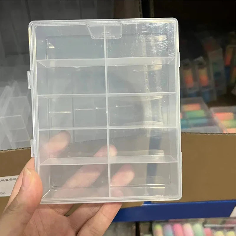 10 Grids Transparent Nail Art Storage Box علبة تخزين شفافة متعددة الأقسام لمستلزمات الأظافر – 10 خانات