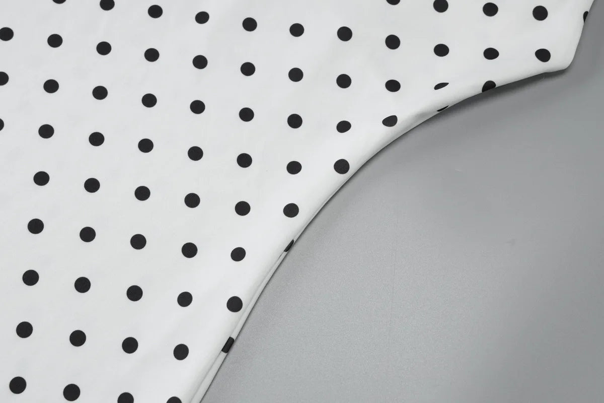 Summer Holiday Sexy Polka Dot Backless Asymmetrical Mini Dresses Strapless Lace-up Sleeveless Slim Fit Dress Vintage Party Dress