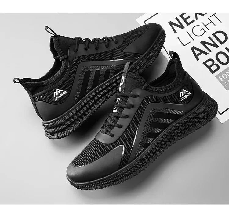 DUTRIEUX Men’s Casual Sneakers – PU Lace-Up Rubber Sole Shoes (C101-AB02)