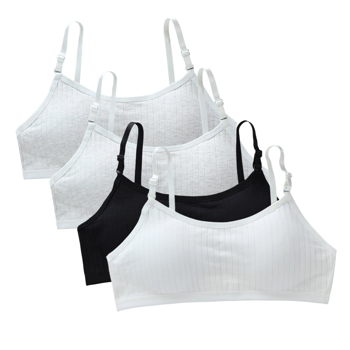 4pcs/Lot Teenage Girls Training Bras Seamless Middle High School Students Vest Bra Kids Children Back Buckle Bra Teens Underwear