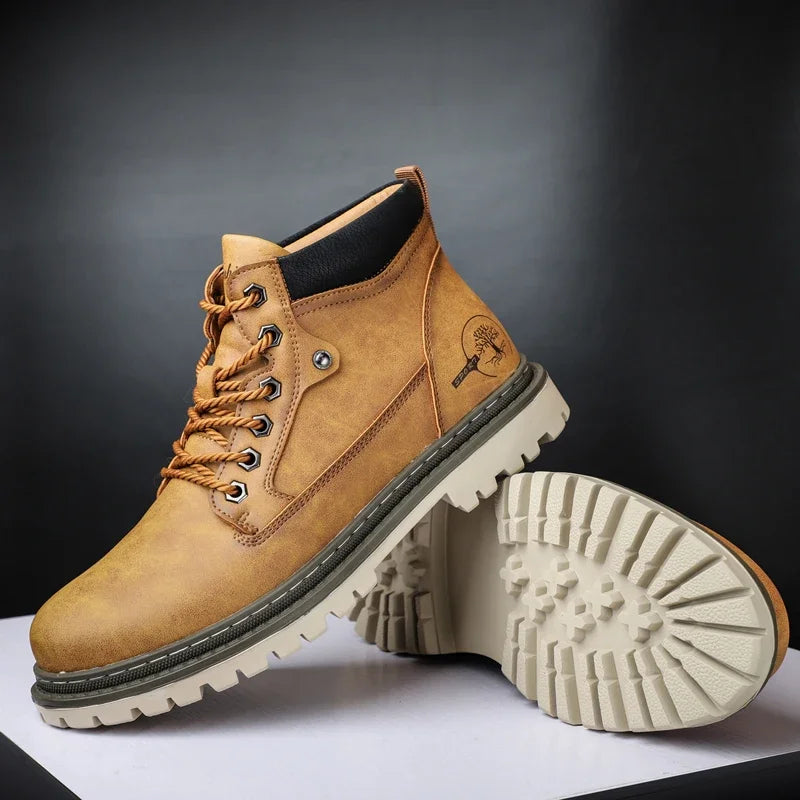 Men’s Chelsea Winter Boots – Guimin PU Ankle Boots with Plush Lining