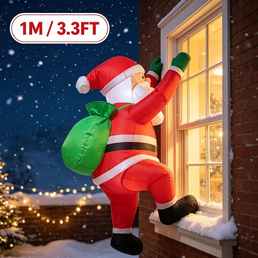 1pcChristmas Decorations Inflatable Santa Claus Climbing Wall Toys Home Yard Ornaments Decor Christmas Supplies Fest
