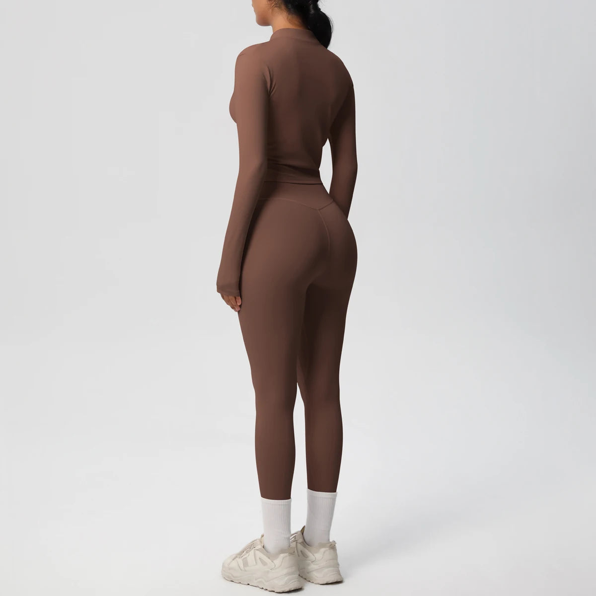 Hot Sale New Yoga Suit for Women Solid Color Yoga Zipper Long Sleeves Slim Casual Jacket Top Quick Drying Fitness Pants Gym Set