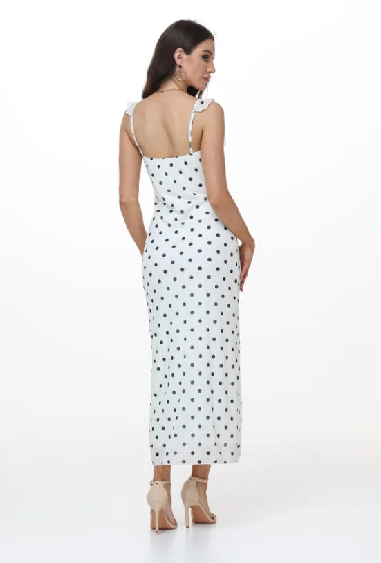 Elegant Summer Print Floral Dress Women V-neck Slim Ruffles Sleeveless Backless Long Dresses 2026 Beach Vacation Lady Vestidos