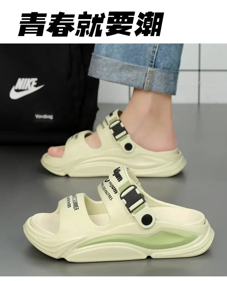 Men Summer Comfortable Beach Sandals Male Outdoor Flip Flops Thick Soft Clogs Casual Man Water Garden Shoes Women Beach Slippers