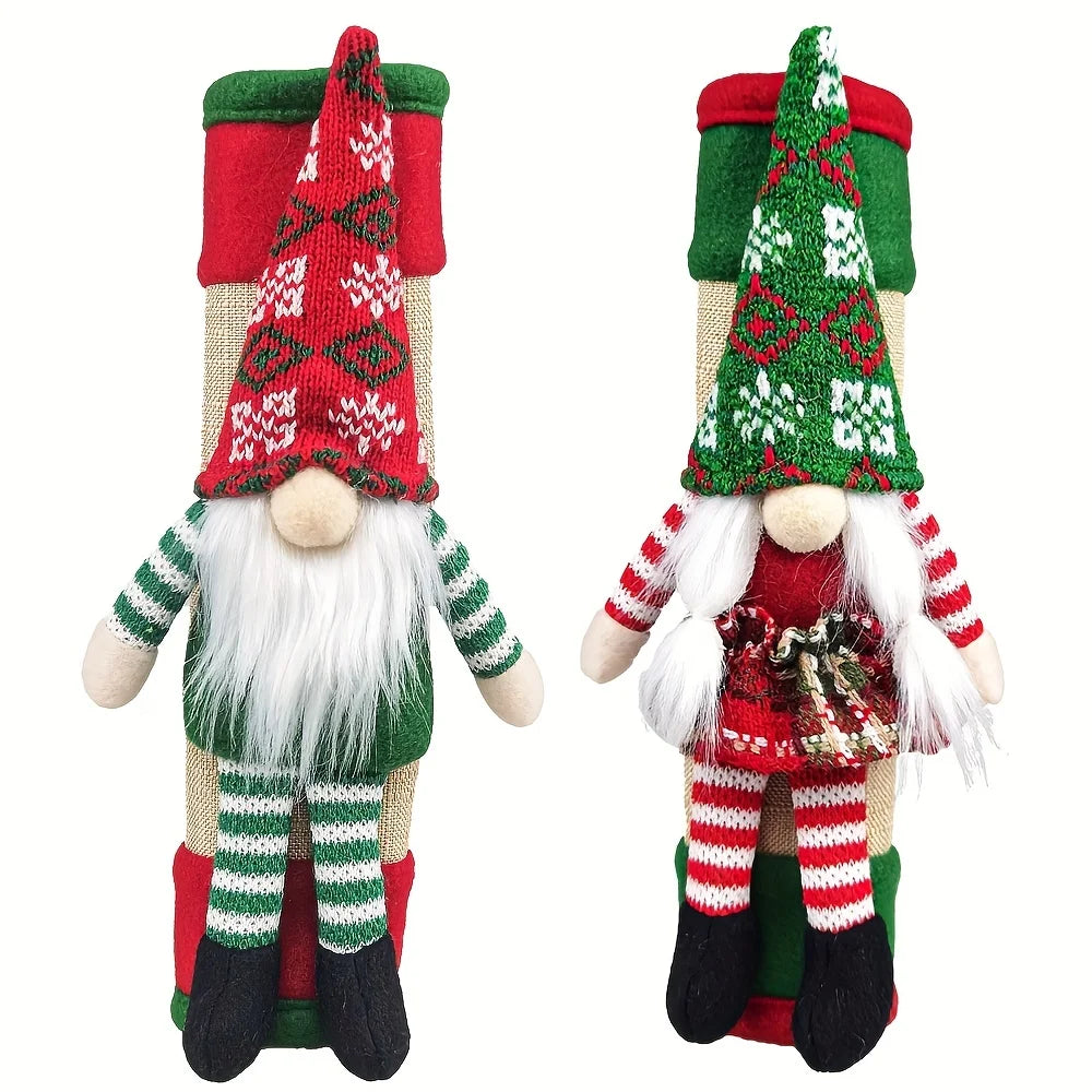 Christmas Refrigerator Handle Covers Set of 2 Snowman Refrigerator Decor Santa Claus Handle Cover Christmas Decor