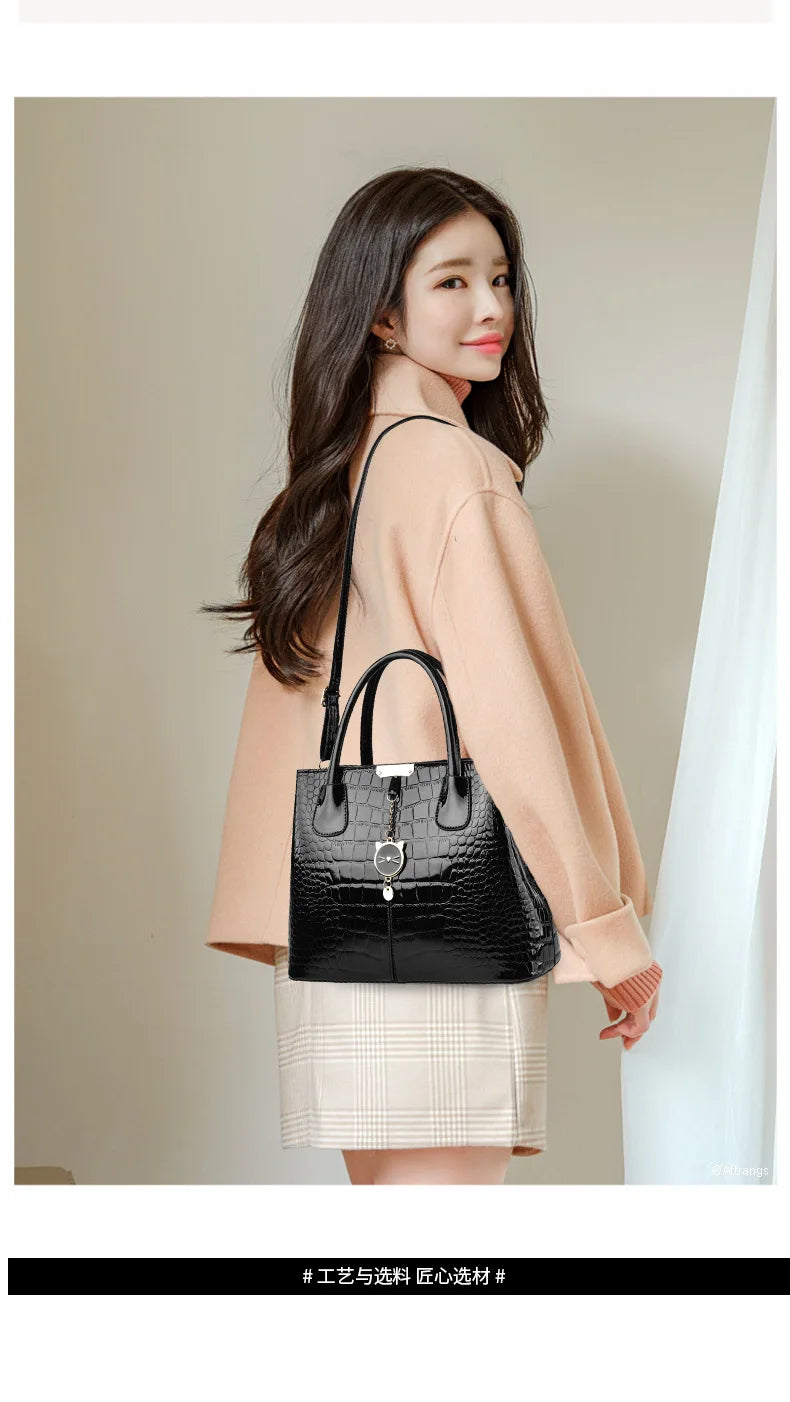 Luxury Designer Shoulder Crossbody Bags for Women Fashion High Quality Bright Leather Ladies Purses and Handbags Wallets Ssc