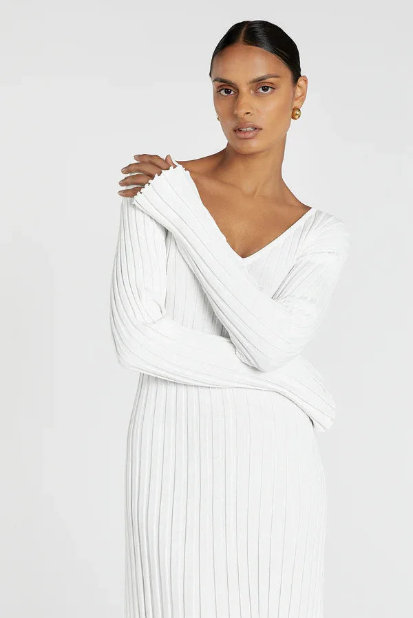 Vintage Lace-Up Female Knit Maxi Dress Elegant High Waist Patchwork Long Sleeve Loose Solid Dress Bodycon Knitwear Basic Dresses