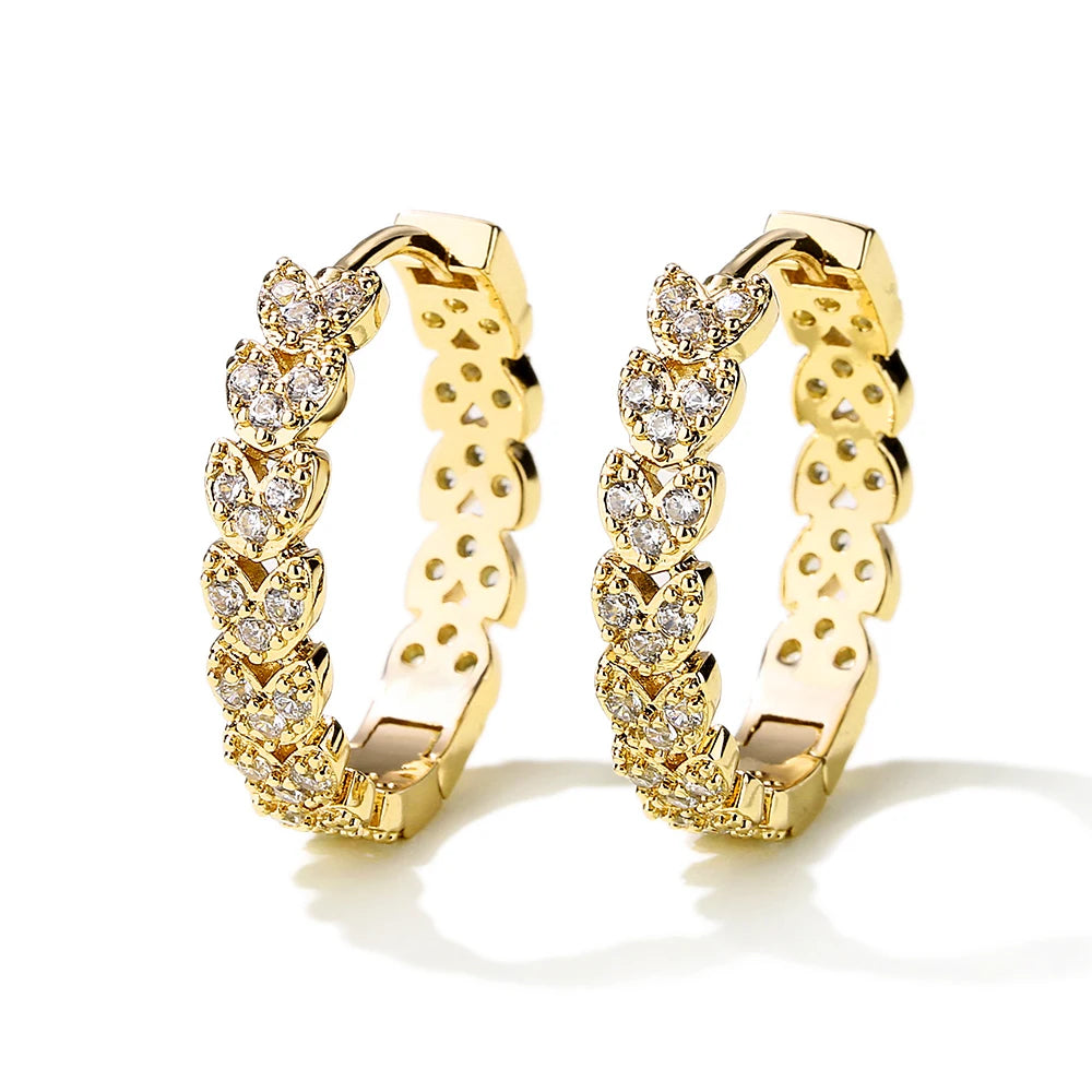ZAKOL Elegant Micro Paved Zircon Big Hoop Earring for Women Luxury Bridal Wedding Engagement Party Jewelry