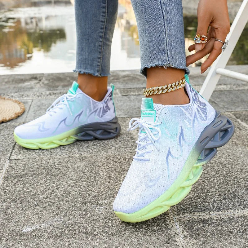 Women Breathable Lightweight Sports Sneakers – Anti-Slip Flat Shoes