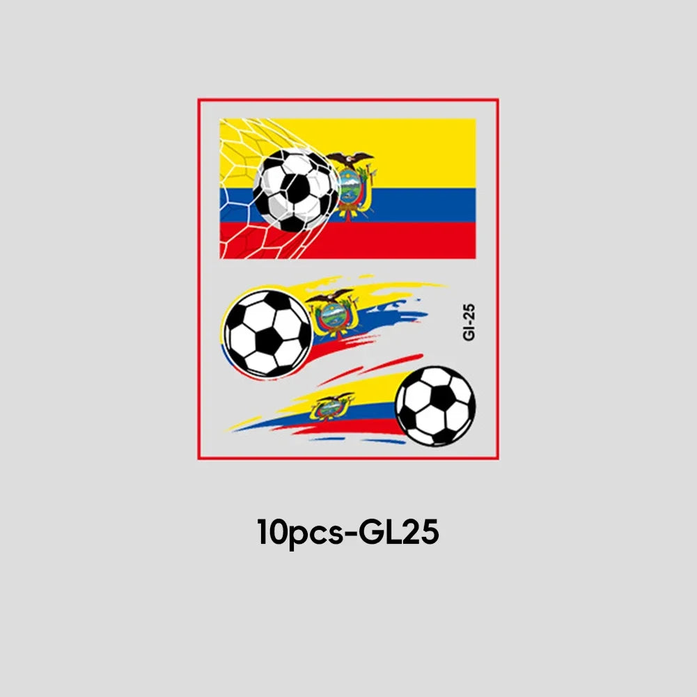 Soccer Fan National Flag Face Tattoo Stickers - ملصقات وشم مؤقتة بأعلام الدول لمشجعي كرة القدم
