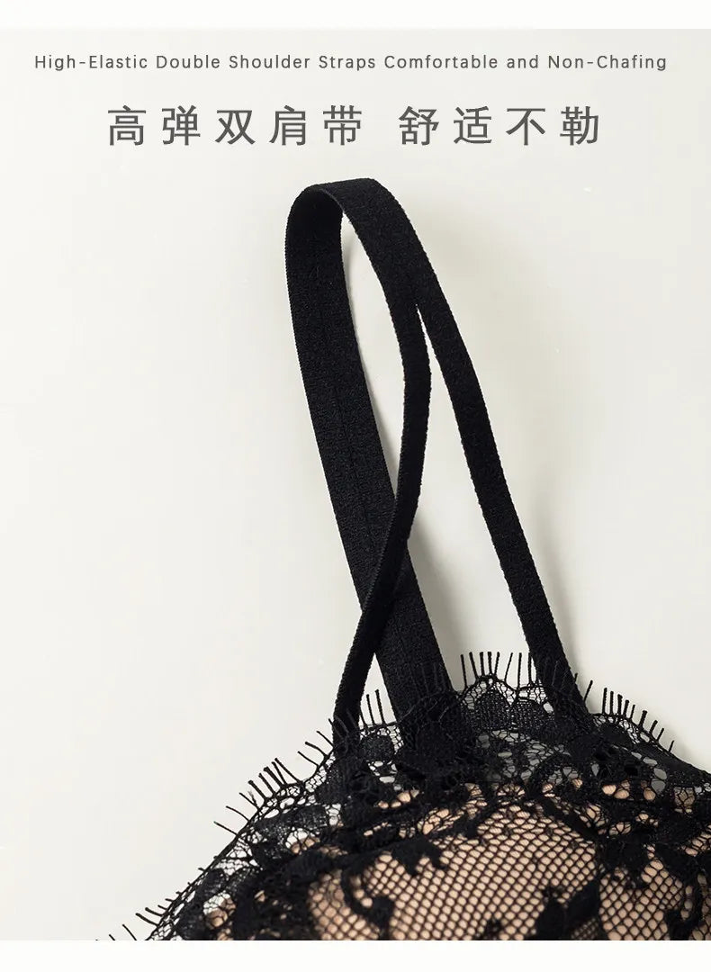 Women’s Victorian French Lace Bra Set, Push Up For Small Breasts with Side Support, Anti Dropping Sensual Lingerie Set MOYISU