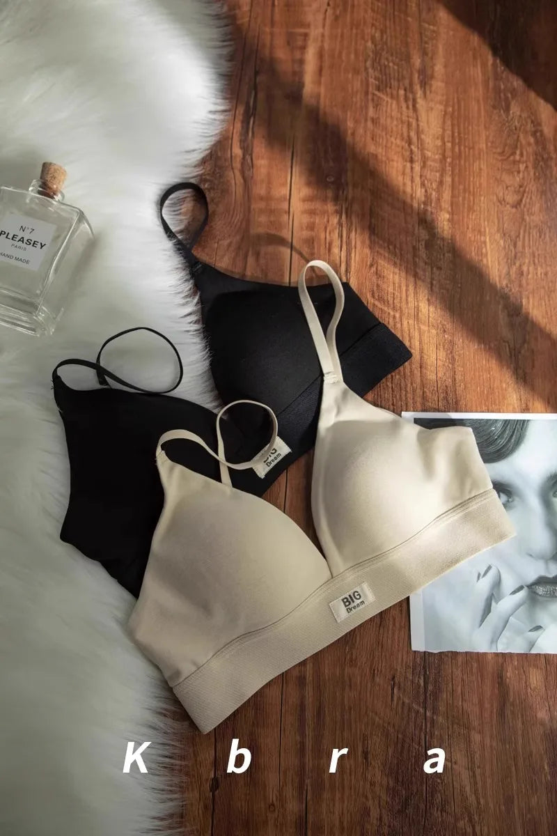 MOYISU Wholesale French Lady Triangle Cup Lingerie for Women No Underwire Comfort Anti-sag Small Bra Cover No Trace Summer Thin